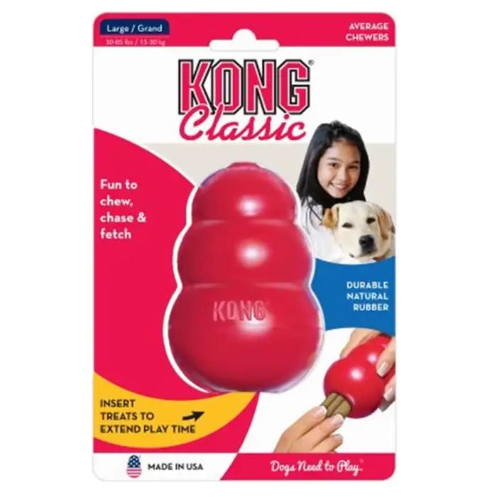 KONG – jouet à mâcher classique en caoutchouc naturel pour chien, avec votre choix de friandises pou
