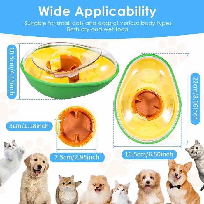 Jouet Distributeur de Friandises pour Chien en Forme d'Avocat Anti-Déversement, Jouet Interactif à B