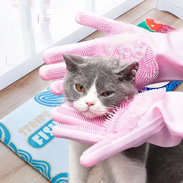 Gants de nettoyage de toilettage pour animaux de compagnie, pour chien et chat, shampoing de bain, é