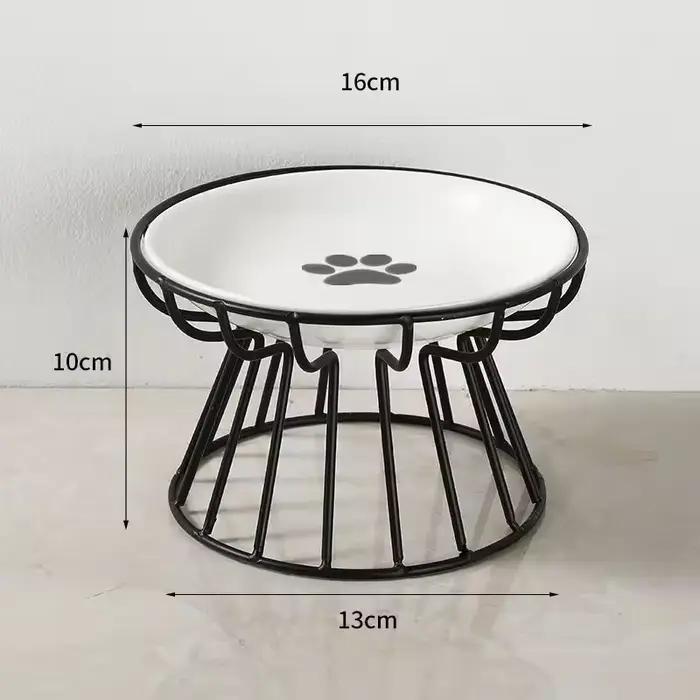 Bol surélevé en céramique pour animaux de compagnie, bols d'eau et de nourriture avec support pour c