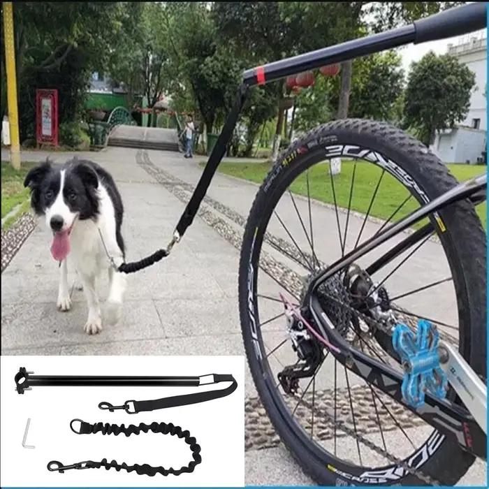 Laisse pour chien de marche de vélo, laisse pour chien, laisse de vélo élastique amovible pour chien
