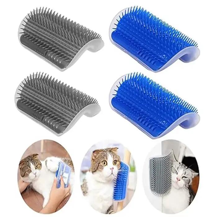 Brosse pour chat, peigne, jouet pour chat avec herbe-aux-chats, brosse murale d'angle, grattoir pour