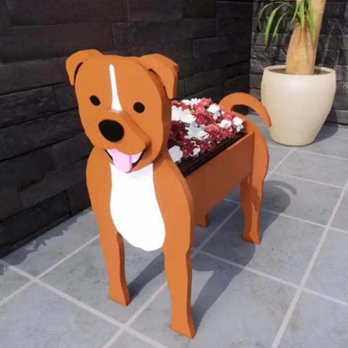 Pot de fleurs en forme de chien pour jardin, jardinières mignonnes pour plantes, cour, extérieur, dé