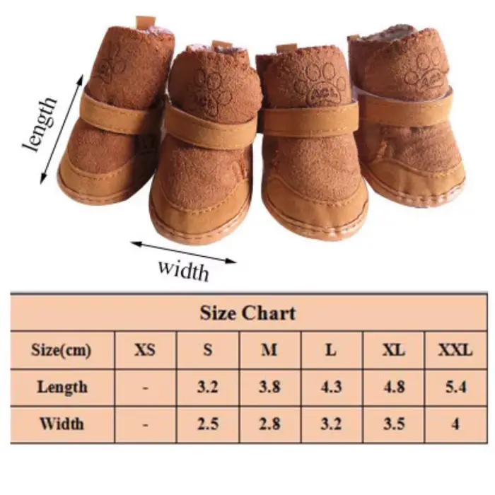 Chaussures pour animaux de compagnie, 4 pièces, épaisses et chaudes, bottes en Carton de neige et de