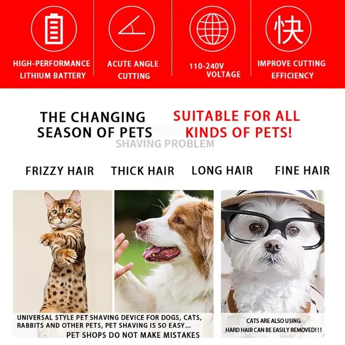 Tondeuse à cheveux pour chien, ensemble de rasoir électrique pour toilettage de chiots et de chats,