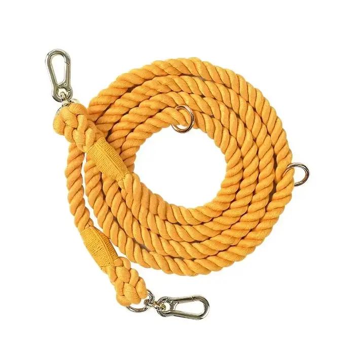 Laisse multifonctionnelle à double tête pour chien, tressage, laisse d'entraînement, accessoires dor