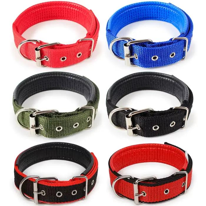 Collier réglable en nylon pour petits et grands chiens, robuste, chiot, Pitbull, produits pour anima