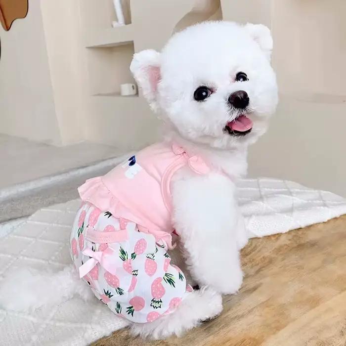 Barboteuses d'été mignonnes pour petits et moyens chiens, vêtements pour animaux de compagnie, panta