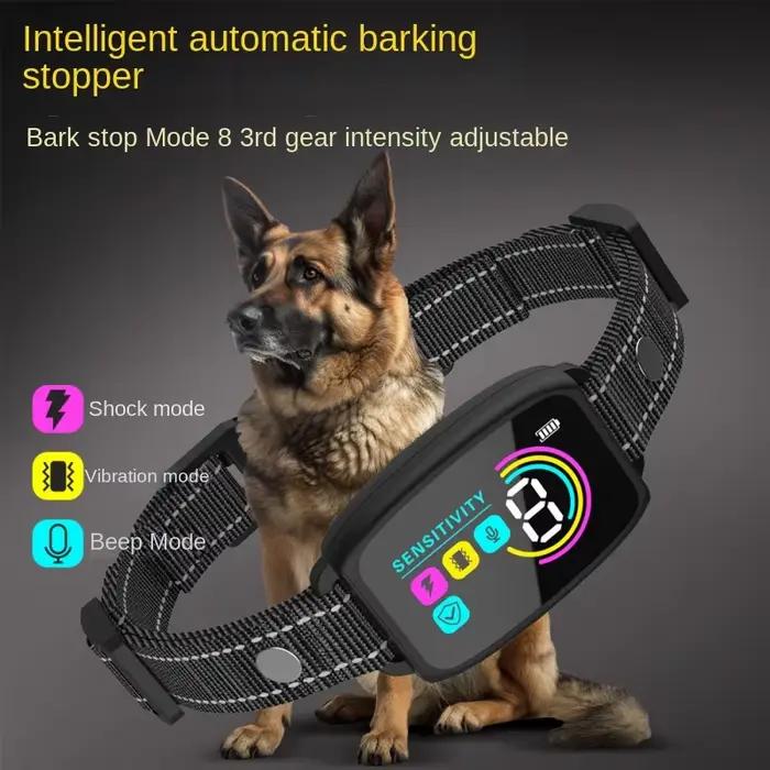 Collier Intelligent pour chien, dispositif d'arrêt automatique Anti-aboiement, entraînement pour chi