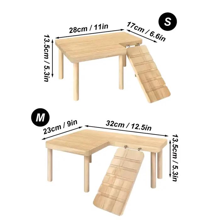 Plate-forme échelle en bois pour Hamster, planche à sauter, aire de jeux, jouet d'escalade pour peti