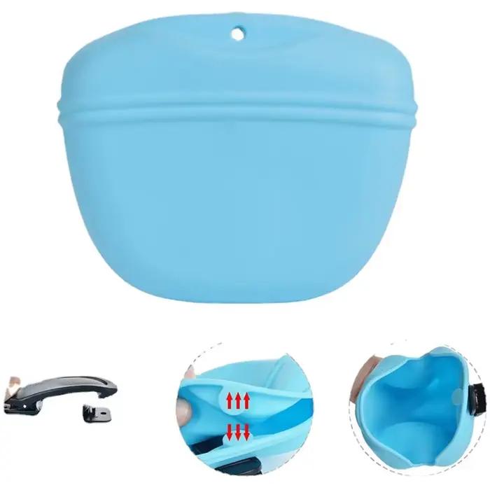 Sac de friandises en Silicone pour chien, sac de taille Portable pour chien, mangeoire d'extérieur,