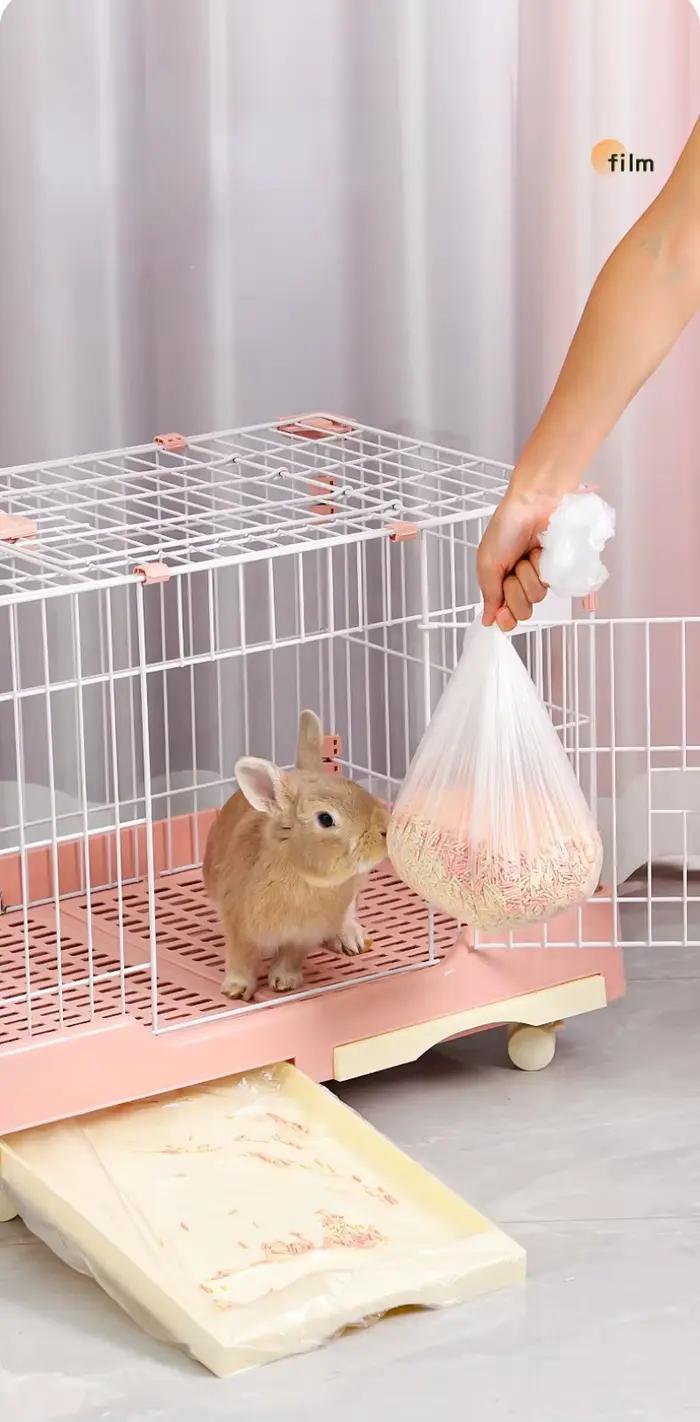 Revêtement jetable pour Cage à lapin, 50 pièces, tapis en plastique pour Cage à lapin, tampon de net
