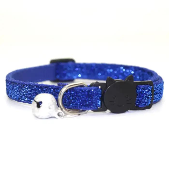 Sangle de cou réglable avec clochette pour animal de compagnie, collier à paillettes pour chaton et