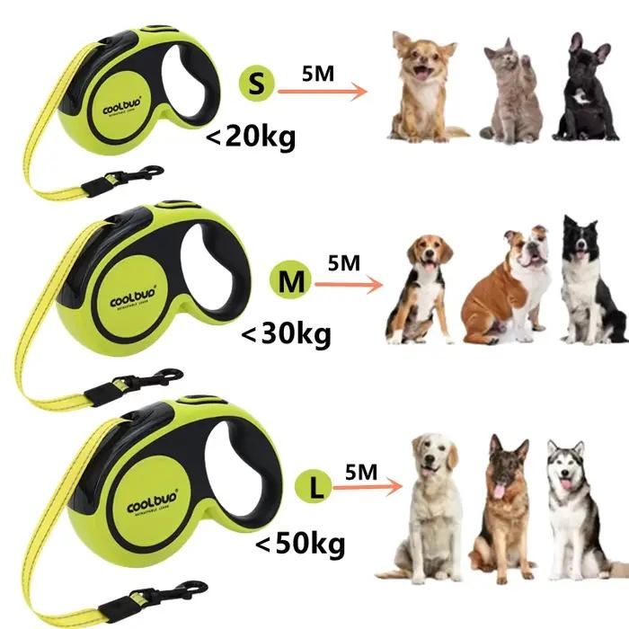 Laisse rétractable de luxe pour animaux de compagnie, lanière d'extension automatique, convient aux