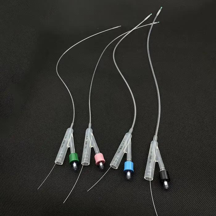 Cathéter urinaire professionnel en Silicone pour chien, Foley, Double Lumen, avec fil de guidage, St