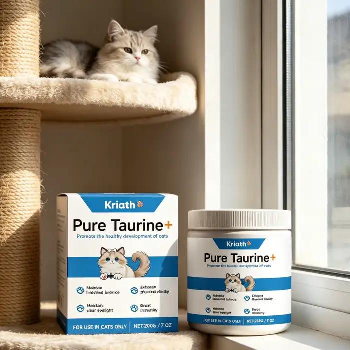 Poudre de Taurine Pure Kriath pour chats, complément nutritionnel quotidien pour maintenir la santé,