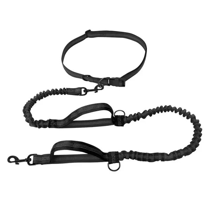 Laisse de course réfléchissante Double élastique, laisse rétractable portable pour chien, chaîne pou
