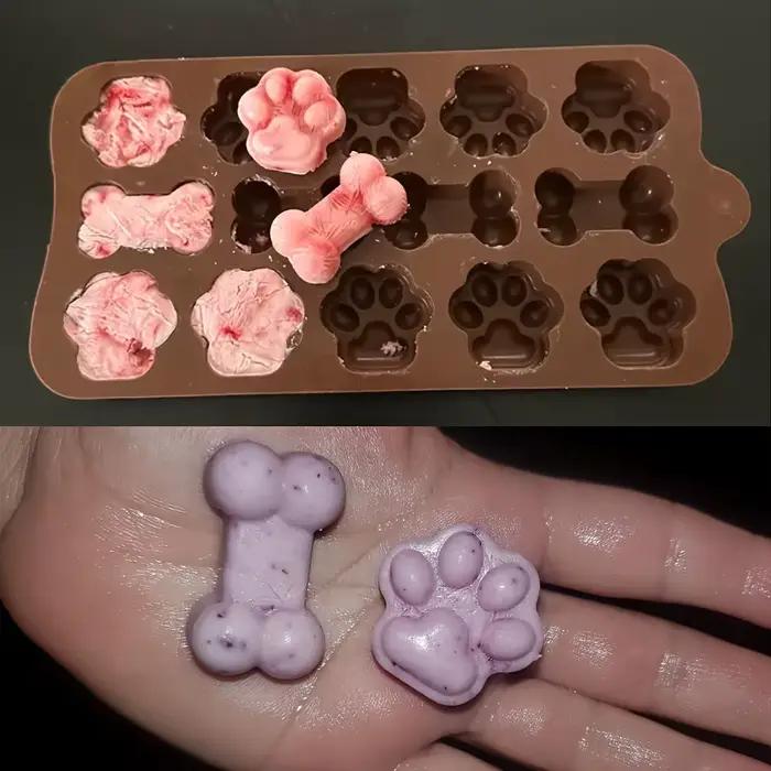 Moule en Silicone à 14 Grilles pour citrouille de Chien, Patte de Chat, Sophia, Chocolat, Gâteau, Ou
