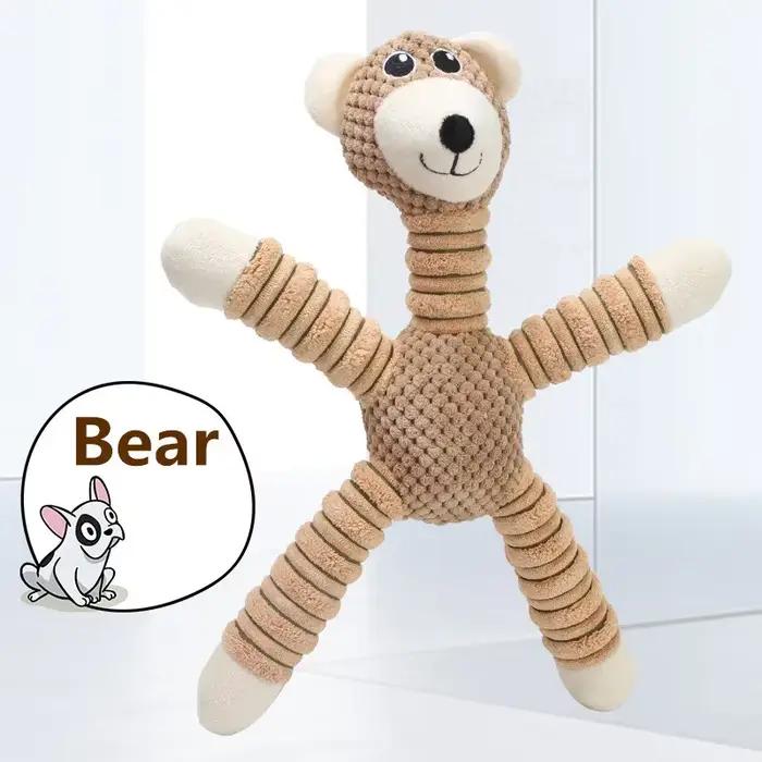 Grand chien indestructible son grinçant jouets animaux forme animal de compagnie doux en peluche à m