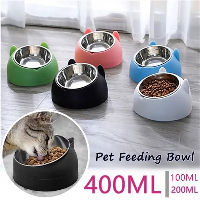 Bols en acier inoxydable pour chat, Base antidérapante, pour animaux de compagnie, chiot, chien, man