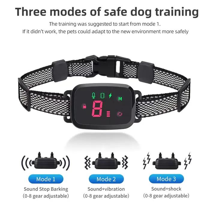 Collier intelligent et automatique Anti-aboiement pour chien, collier dressage chien, collier electr