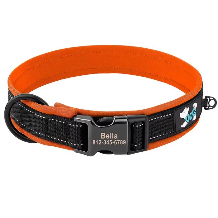 Collier de chien personnalisé colliers de chiens réfléchissants gravure gratuite collier de boucle d