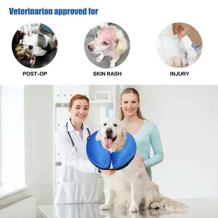 Cônes pour chiens après chirurgie, collier de protection gonflable pour chien, collier de récupérati