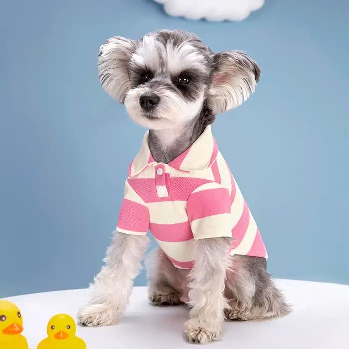 Polo d'été pour chien, sweat-shirt rayé, vêtements Cool pour chien, Yorkie, Chihuahua, vêtements pou