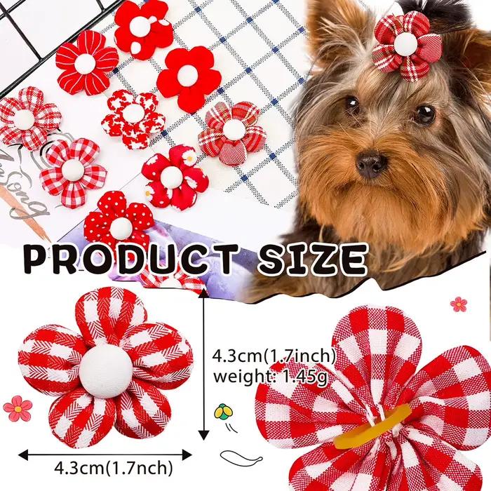 Nministériels d papillon décoratif avec bandes en caoutchouc pour petit chien, fleur, cheveux de chi