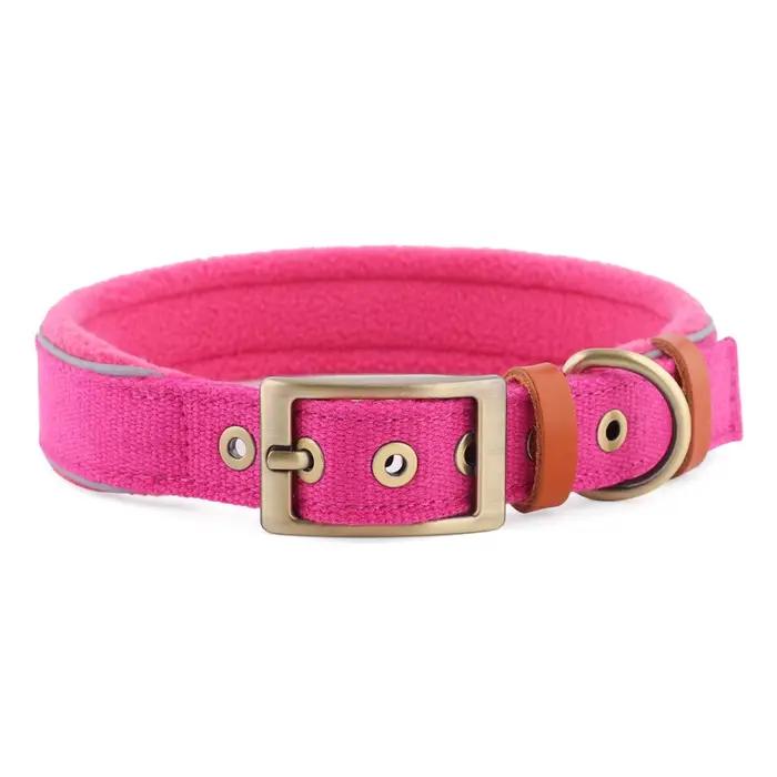 Collier pour chien de grande taille, rembourrage en flanelle réglable, colliers pour animaux de comp