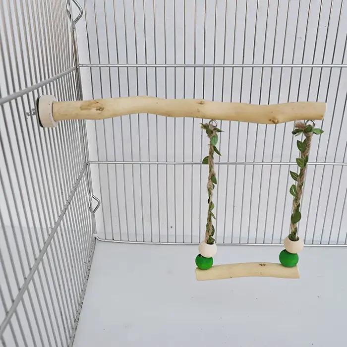 Poteau de support de perroquet en bois, jouet pivotant à Double couche pour oiseau, peau de tigre, g