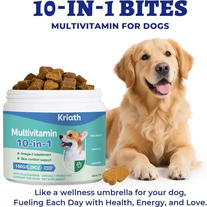 Multivitamines pour chien 150g, 10 vitamines en 1, compléments alimentaires pour animaux de compagni