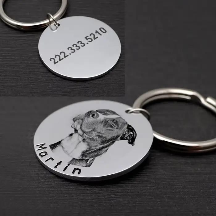 Plaque d'identification personnalisée pour chien avec photo, nouvelle médaille pour collier de chien