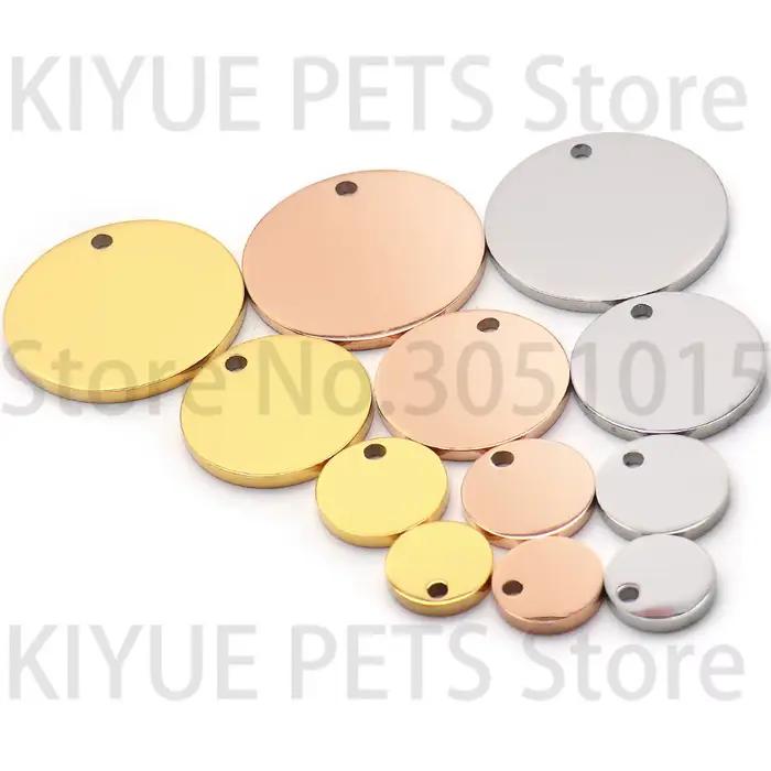 Étiquette gravable en acier inoxydable pour collier, plaque vierge, étiquettes d'estampage pour Logo