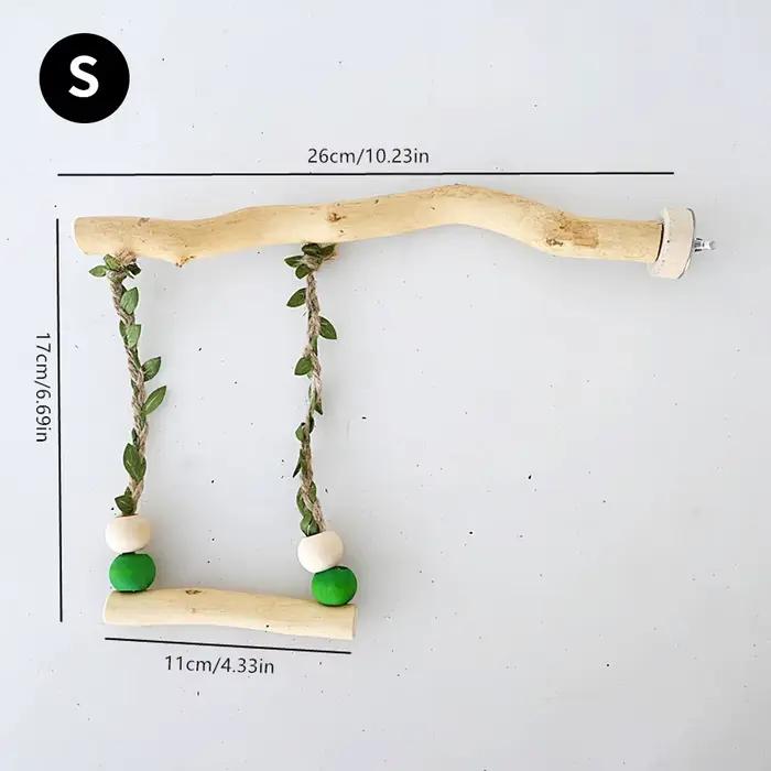 Poteau de support de perroquet en bois, jouet pivotant à Double couche pour oiseau, peau de tigre, g