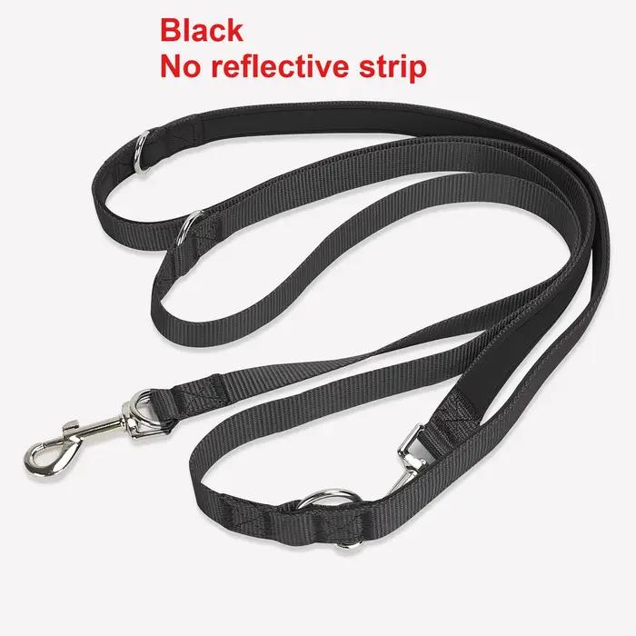 Laisse à bandoulière pour chien, laisse de taille polyvalente avec 3 anneaux, laisse de marche pour