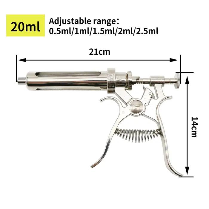 Revolver de seringue d'injection continue d'animal vétérinaire 10/20/50ml pistolet de vaccination au