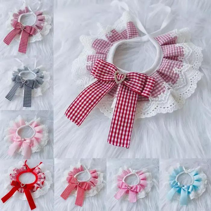 Plaid chien arc bavoirs collier dentelle écharpe lavable noeuds papillon foulard Bandanas chiot chat