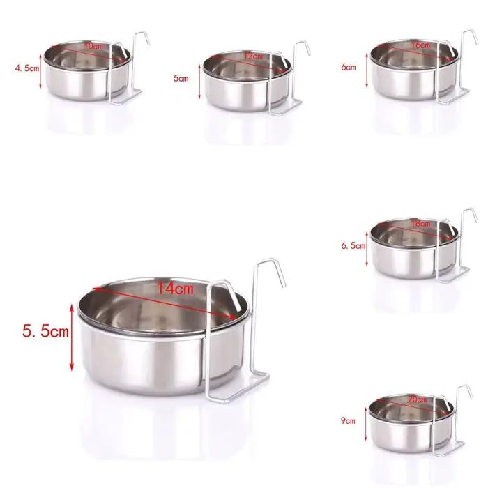 Cage de cintre pour chat, tasse en acier inoxydable, outils d'alimentation pour animaux de compagnie
