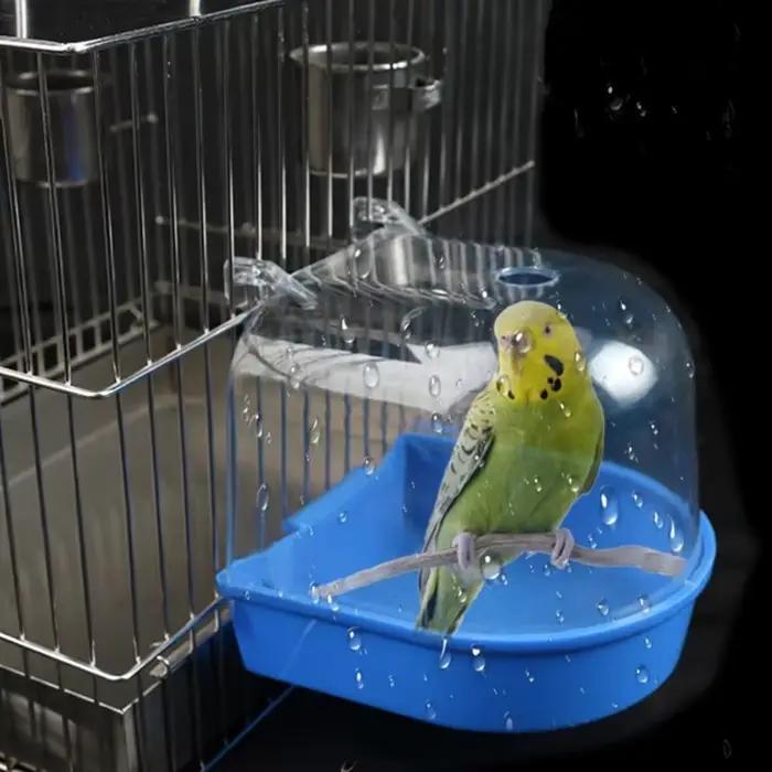 Boîte de bain pour oiseaux de compagnie, Cage de baignoire pour perroquets, accessoires pour perruch