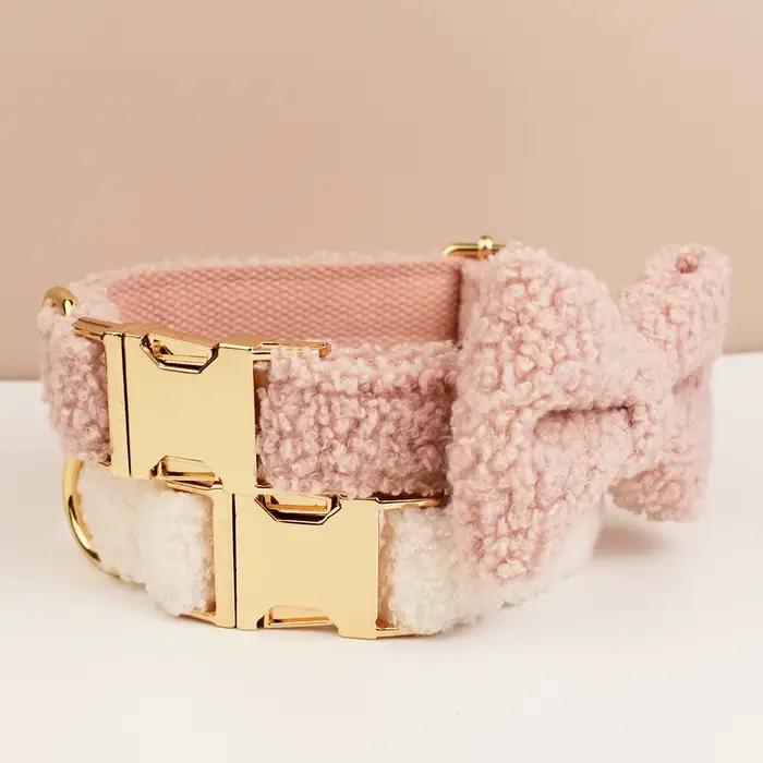 Ensemble de laisse et harnais pour chien personnalisé de luxe, collier pour chien avec nœud papillon