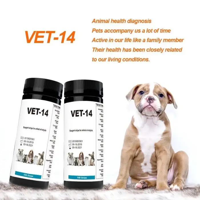 Papier de test d'urine pour chat et chien à 14 paramètres, bandelettes réactives pour analyse d'urin