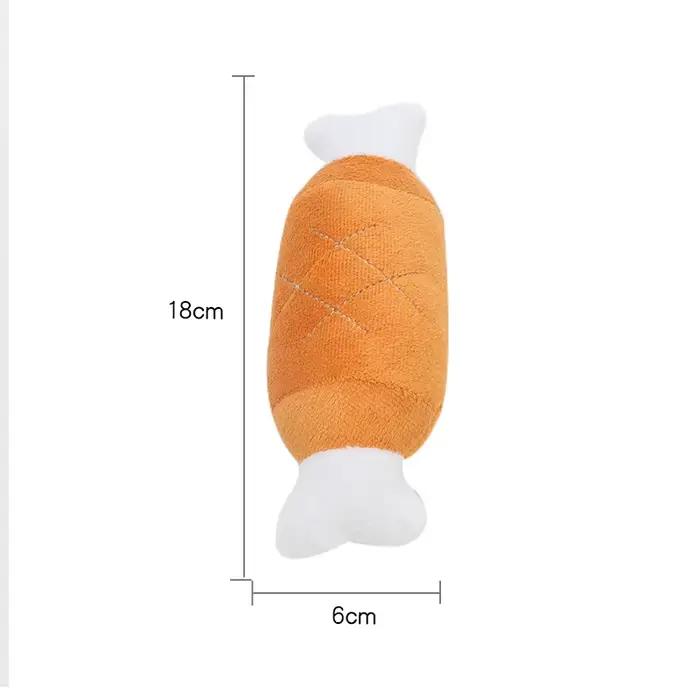 Jouets amusants pour chiens de compagnie, pantoufles en peluche, morsure de jambe de poulet, forme d