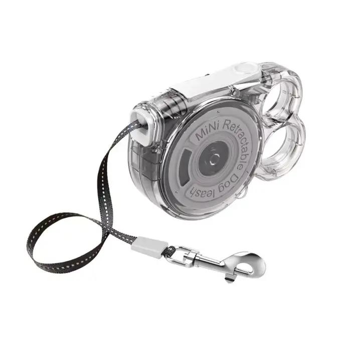 Laisse rétractable automatique pour petit chien, 3m, ultralégère, Portable, en Nylon, avec Clip en a