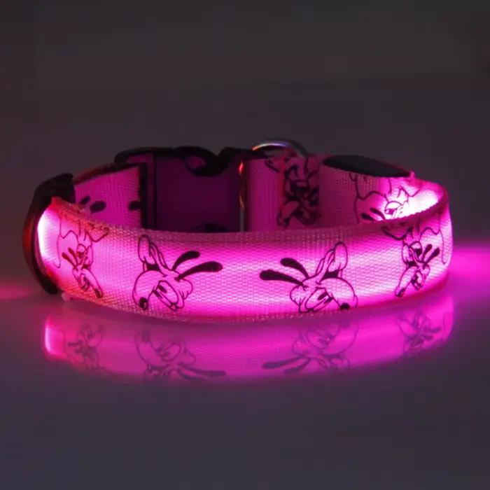 Collier LED réglable pour chien, Rechargeable par USB, sécurité nocturne, lumineux, pour grands chie