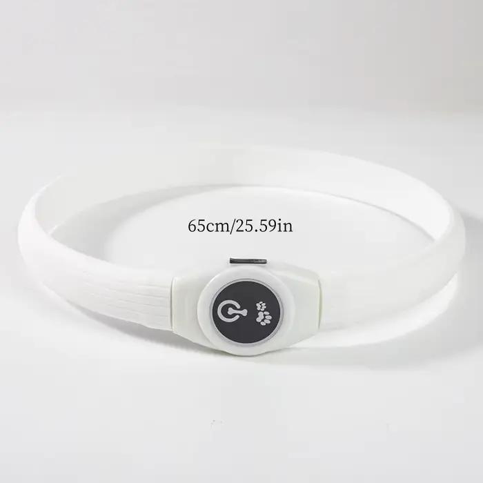 Collier pour chien éclairé par LED, matériau PVC étanche, avec interface USB, 3 modes, adapté aux ch