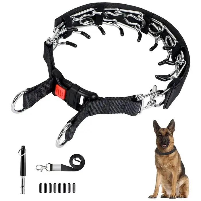 Collier de starter pour chiens, collier de pincement à pointes de chien couvert réfléchissant, boucl