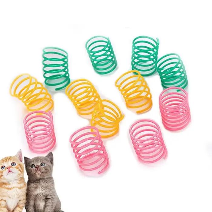 Jouet de printemps amusant pour chat, bobine colorée, ressorts en spirale, chasse d'interaction, jou