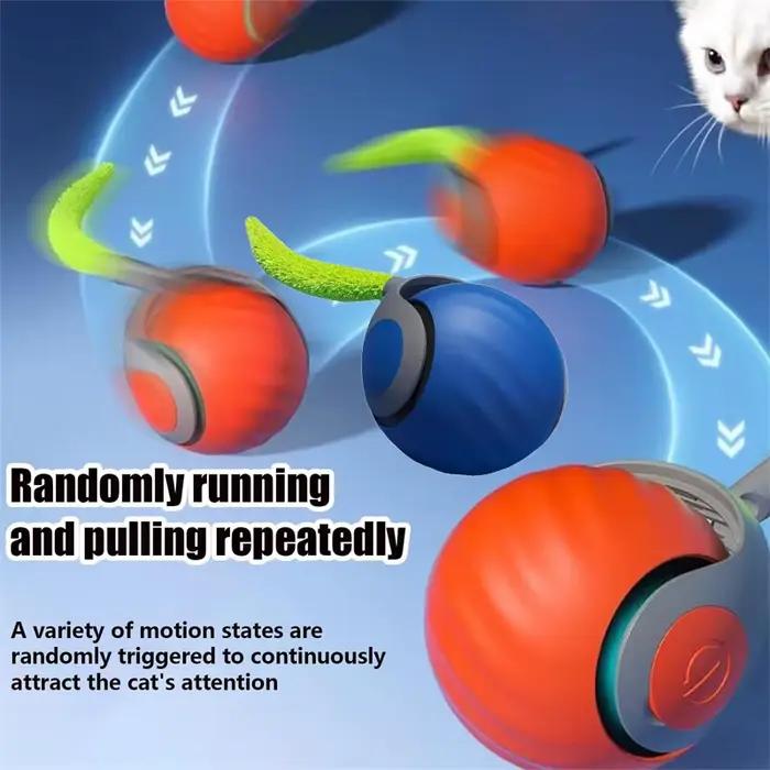 Jouets intelligents pour chat, balle interactive en peluche, jouet d'entraînement électrique avec he