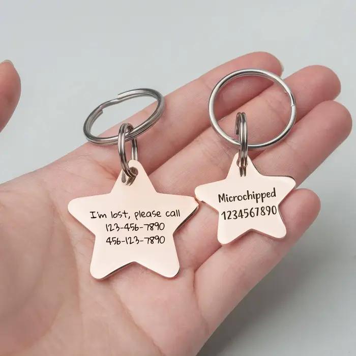 Étiquette d'identification personnalisée gravée pour chien et chat, collier Anti-perte pour chiens,